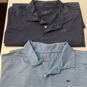 Boys XL Vineyard Vines Polos (set of 2) Navy and Light Blue